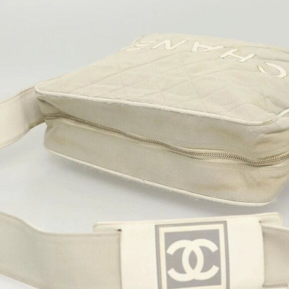 CHANEL Shoulder Bag Canvas Gray Silver CC Auth mr1301 - Picture 8 of 14